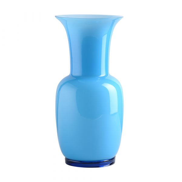 VENINI Vase Opalino Acquamare H 42 cm